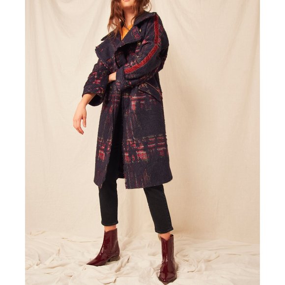 Free People Jackets & Blazers - NWT Free People Punk Dreams Overcoat / Plaid